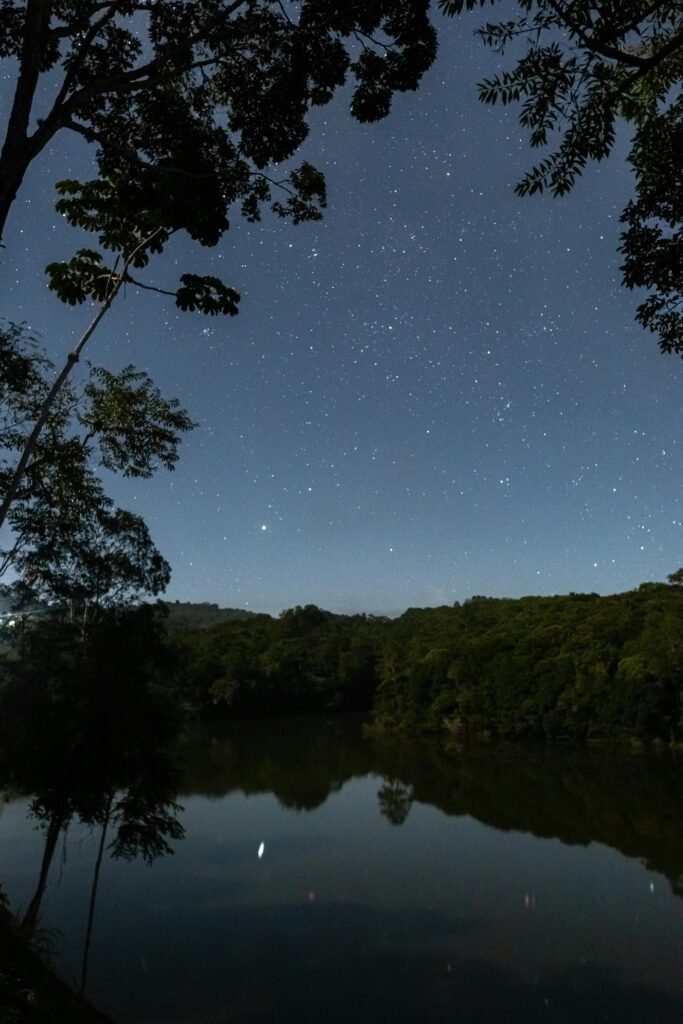 lake with stars above-lakey pechar