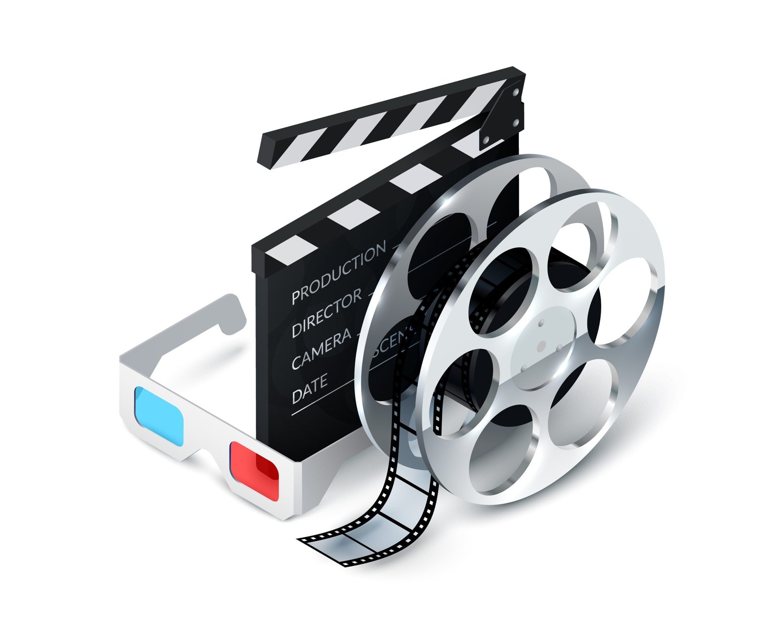 3d glass and film tape around a clapper-123movie