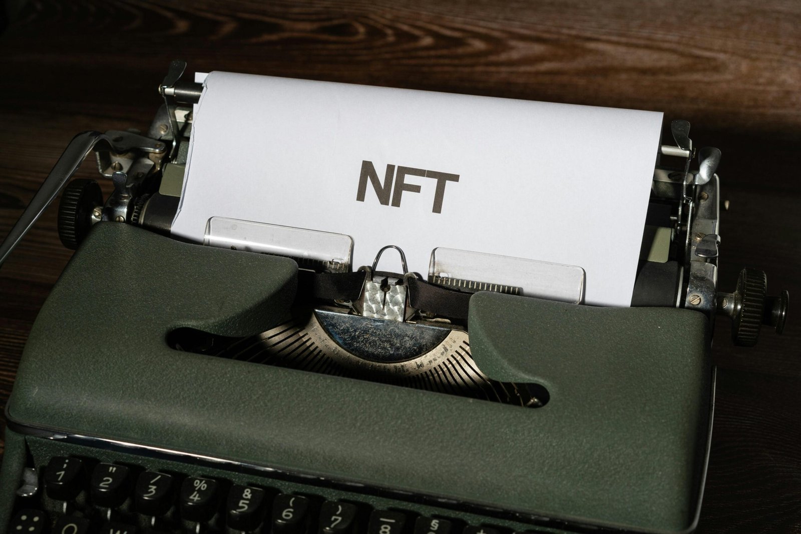 nft printed on a type writer