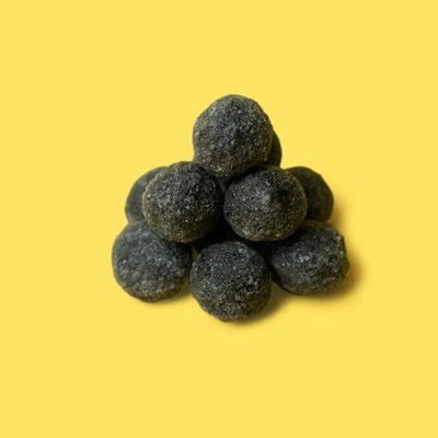 Black Death Sour Candy with intense sour coating .