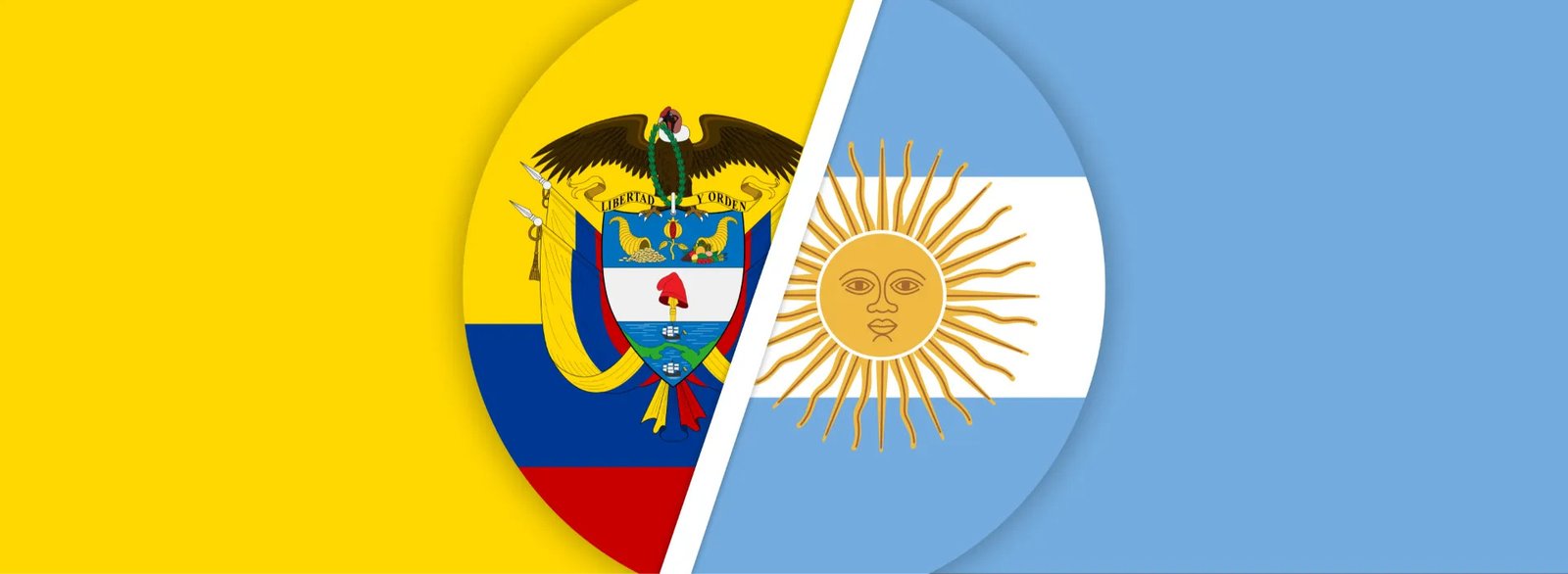 picture showing flags of colombia vs argentina