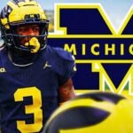 Logo:34nudidlysi= Michigan Football" - Image showing a Michigan football player in uniform