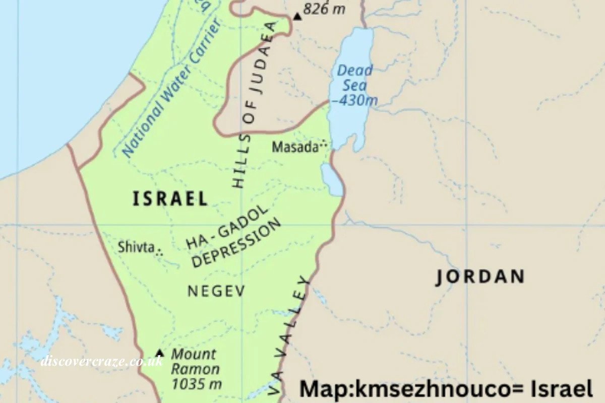 picture showing map:kmsezhnouco= israel