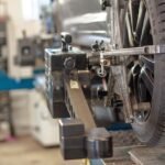 Close-up of a car wheel alignment at Lee Slenbacker Joppa Auto Repair